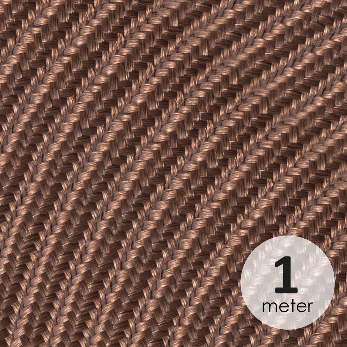 Strijkijzersnoer 3-aderig - per meter - bruin